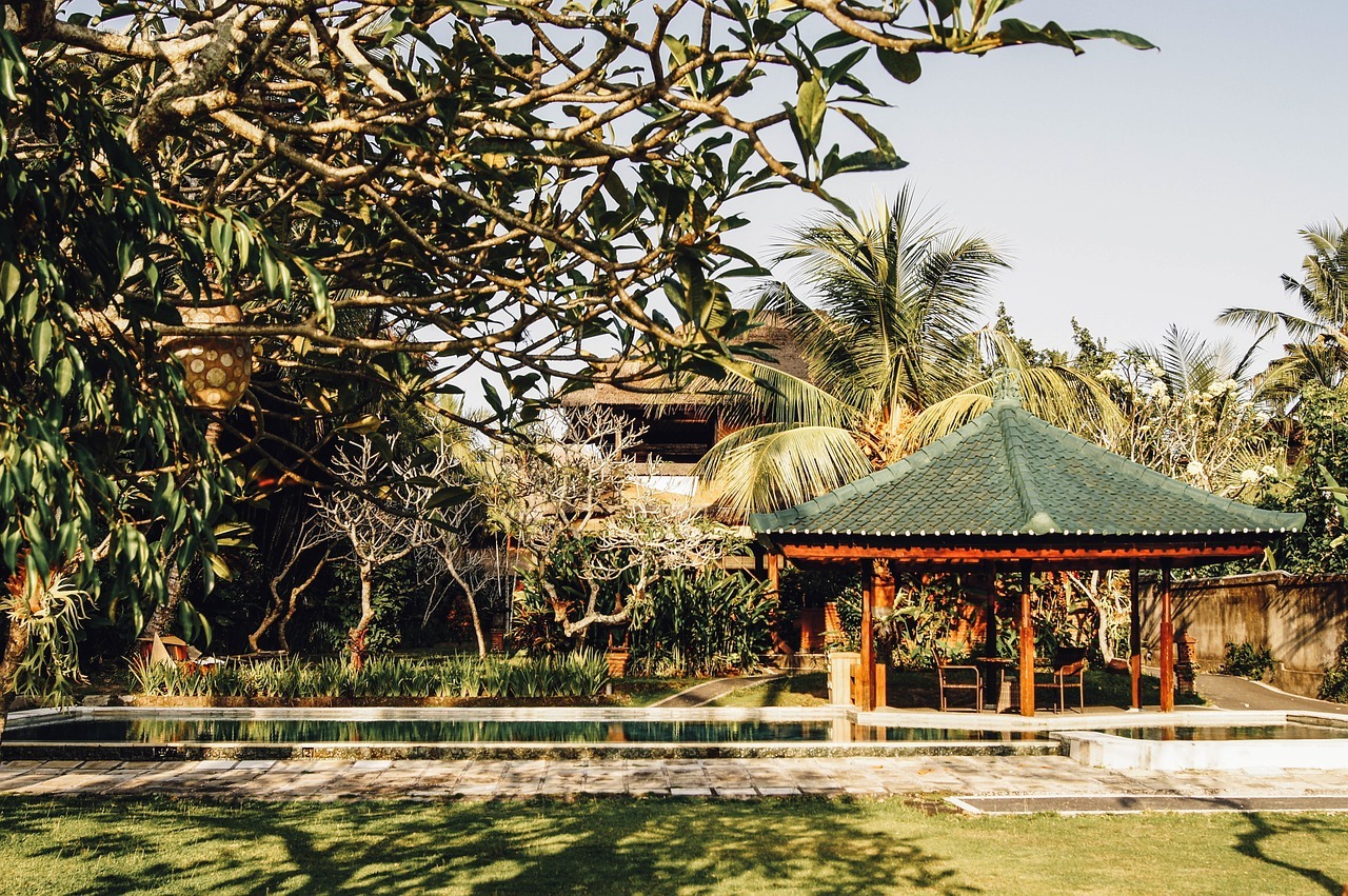 Oriental Garden Pavilion Backyard Tropical