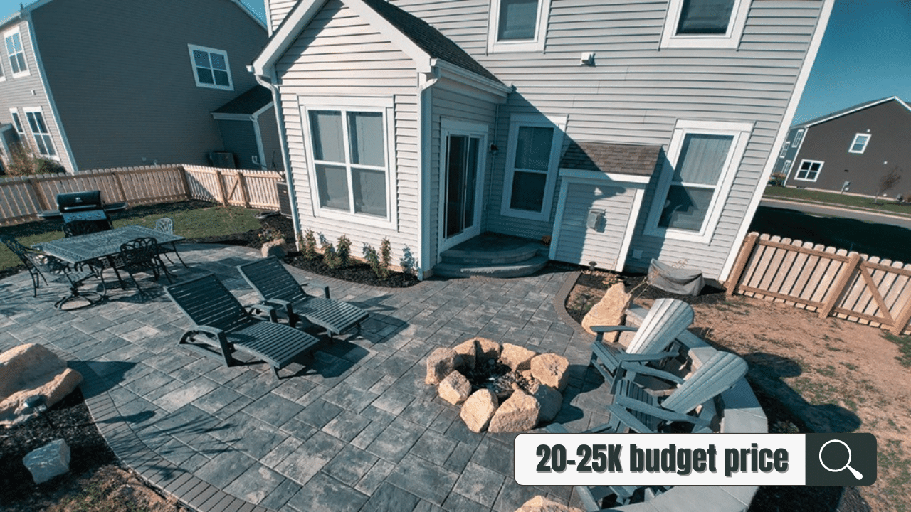 paver patio with flagstone pavers in the $20,000 - 25,000 price range.